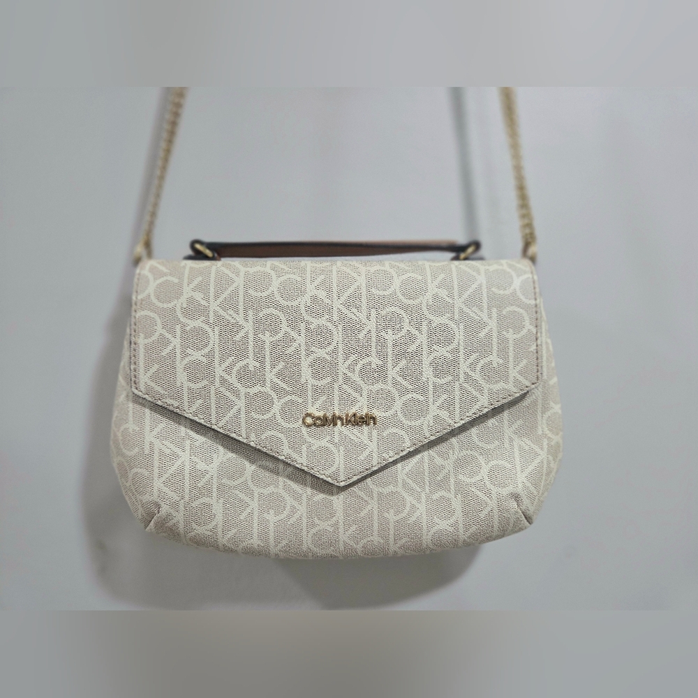 Calvin Klein Cream Logo Crossbody Bag